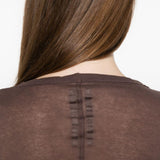 T-shirt corta a maniche lunghe in marrone Rick owens - donna 