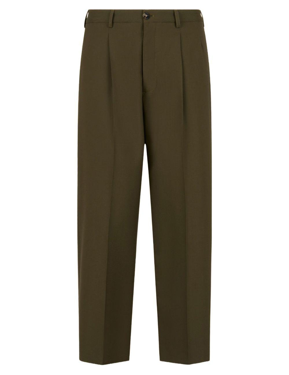 Pantaloni dritti in verde militare Marni - uomo 