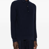 Polo a costine in blu Lardini - uomo 
