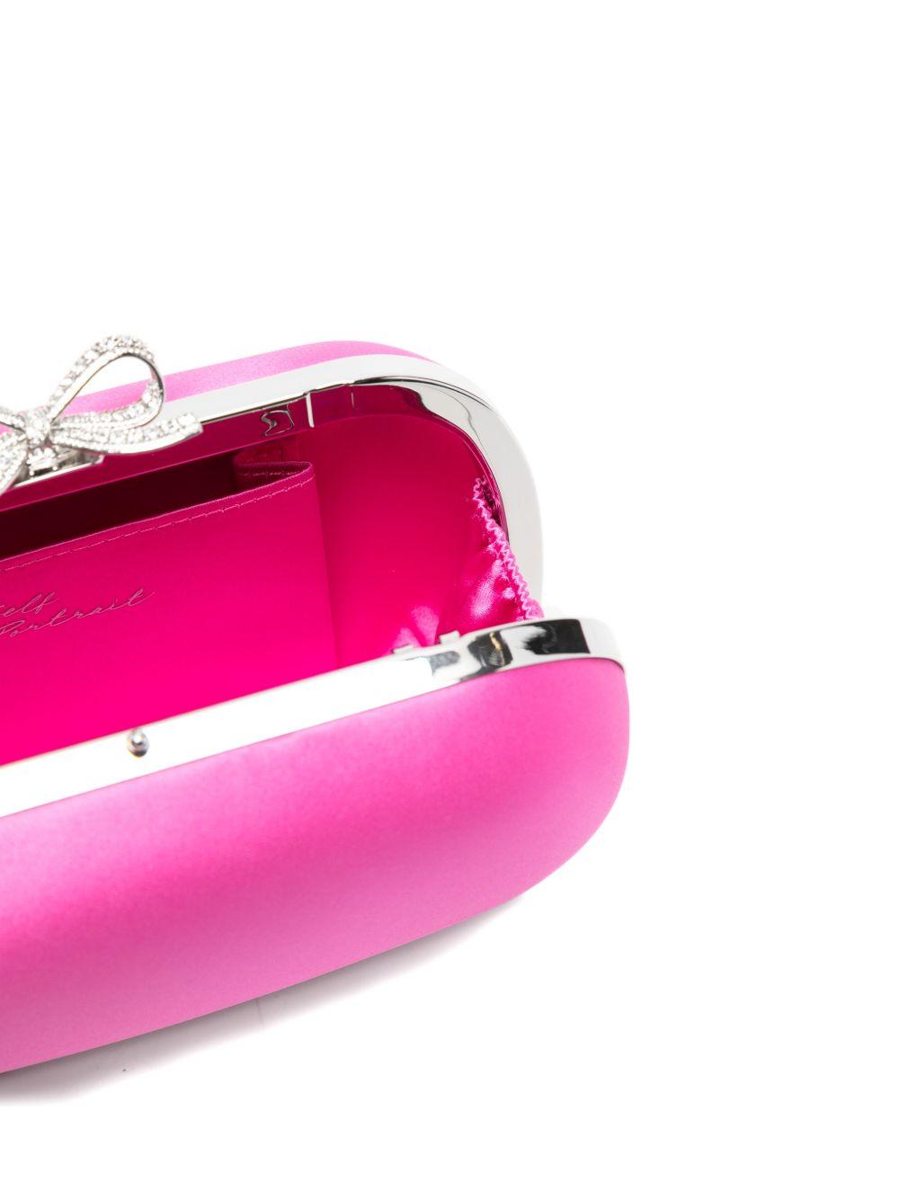 Clutch in raso con fiocco in rosa 