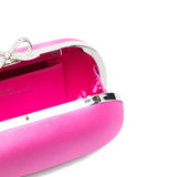 Clutch in raso con fiocco in rosa 