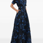 Abito Alexandra lungo a fiori in blu Rebecca vallance - donna 