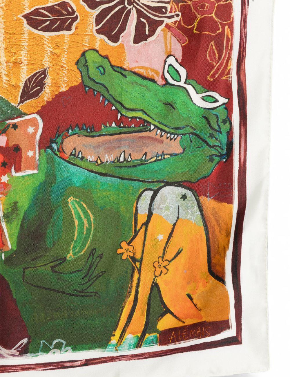 Foulard in seta con stampamulticolore 
