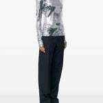 Top a maniche lunghe con decorazioni in argento Mm6 maison margiela - donna 