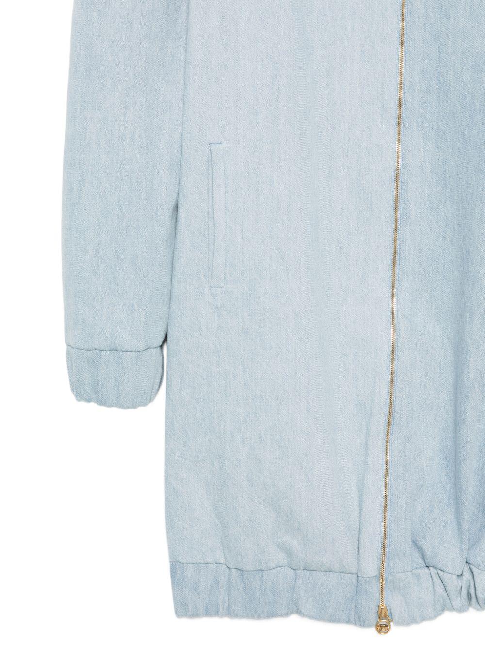 Giacca lunga con zip in azzurro Rowen Rose - donna 