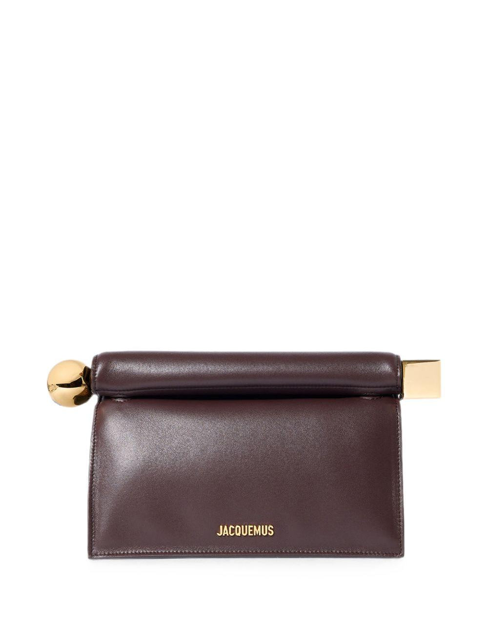 Clutch la pochette rond carre in marrone 
