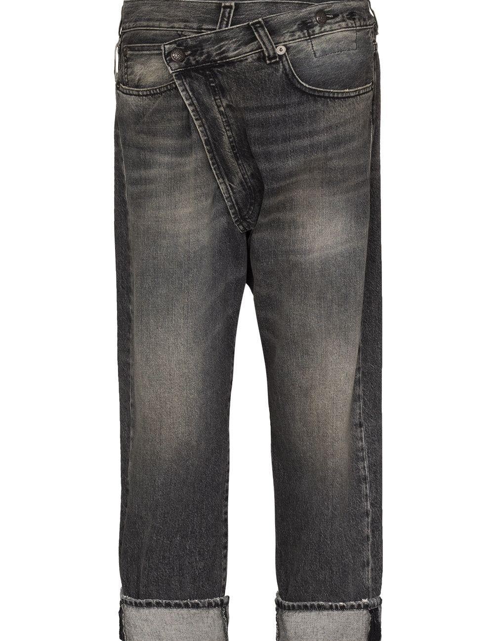 Jeans Leyton con design a incrocio in nero R13 - donna 
