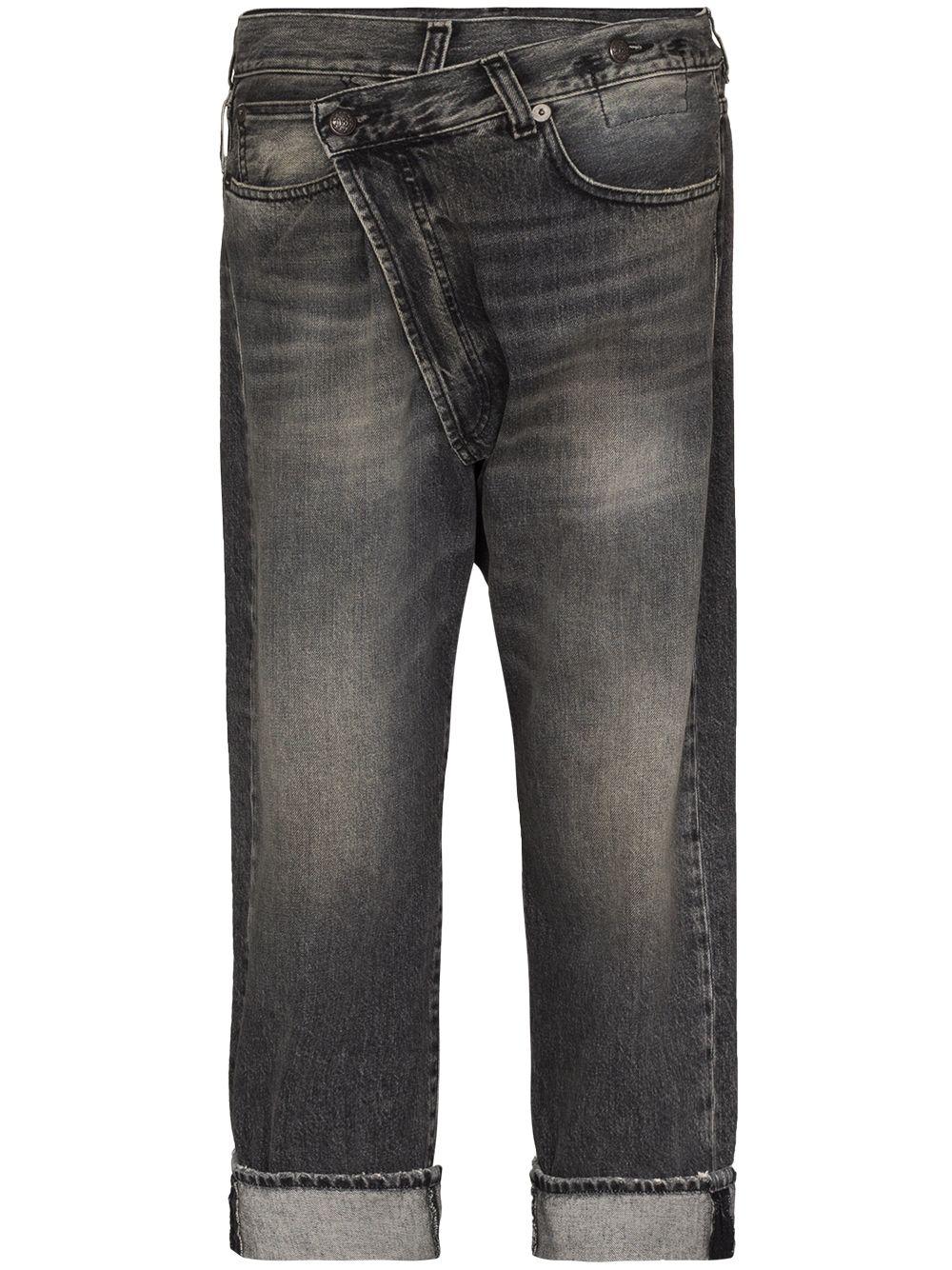 Jeans Leyton con design a incrocio in nero R13 - donna 