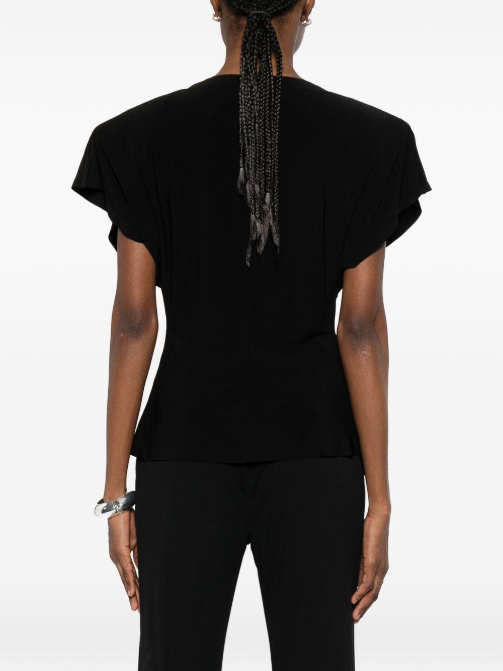Camicetta drappeggiata in nero Norma kamali - donna 