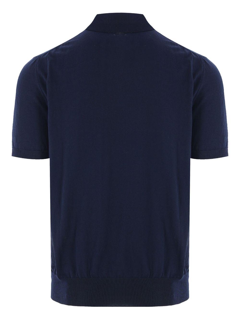 Polo in maglia in blu Caruso - uomo 