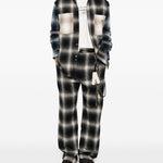 Camicia con tasca sul petto a quadri in nero Song for the mute - uomo 