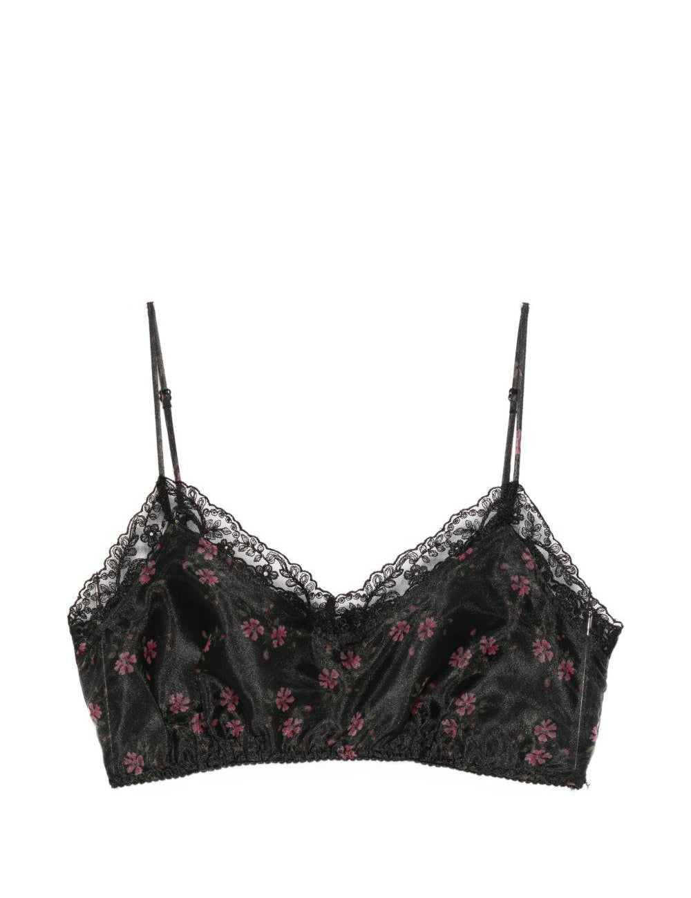 Top corto in pizzo floreale in nero Simone rocha - donna 