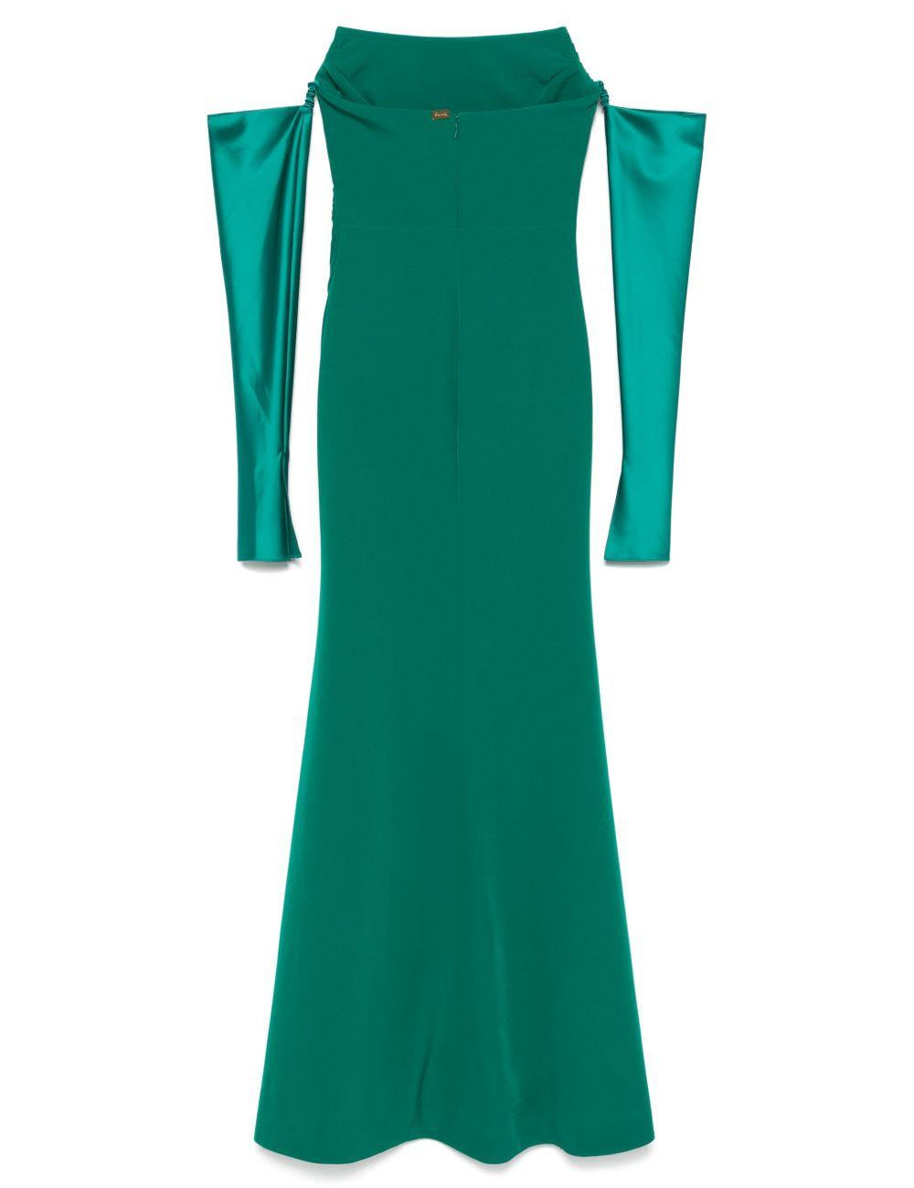 Abito lungo Aairah in verde Rhea Costa - donna 
