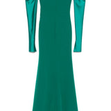 Abito lungo Aairah in verde Rhea Costa - donna 