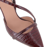 Decollete Valeria con effetto coccodrillo in marrone Malone souliers - donna 