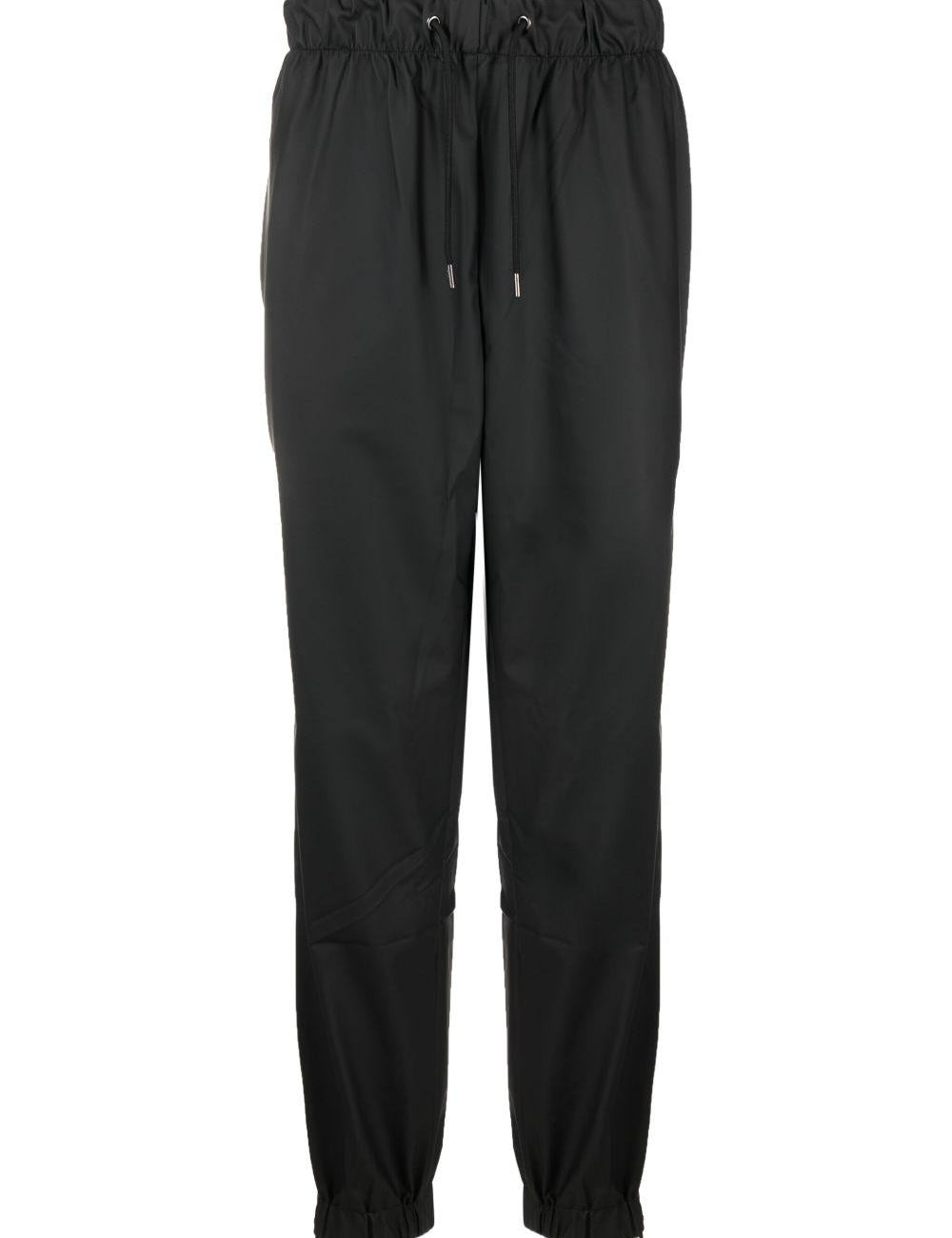 Pantaloni elasticizzati con coulisse in nero Rains - donna 