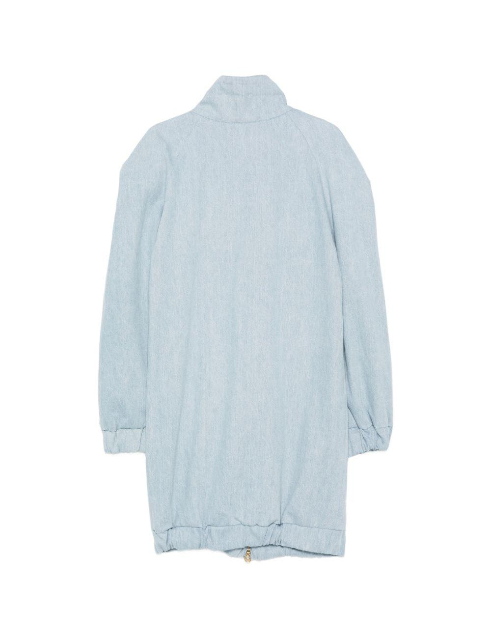 Giacca lunga con zip in azzurro Rowen Rose - donna 