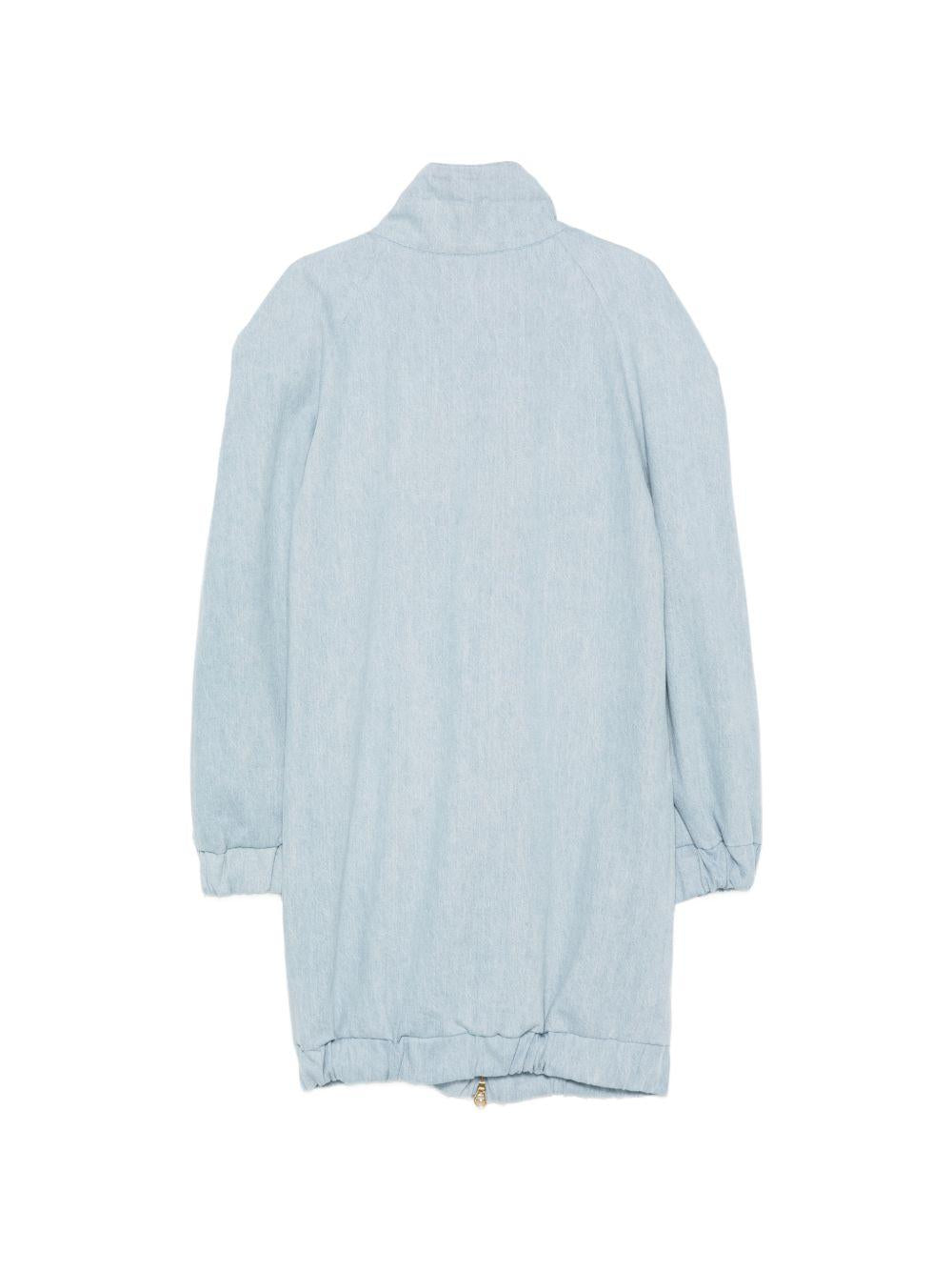 Giacca lunga con zip in azzurro Rowen Rose - donna 