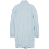 Giacca lunga con zip in azzurro Rowen Rose - donna 