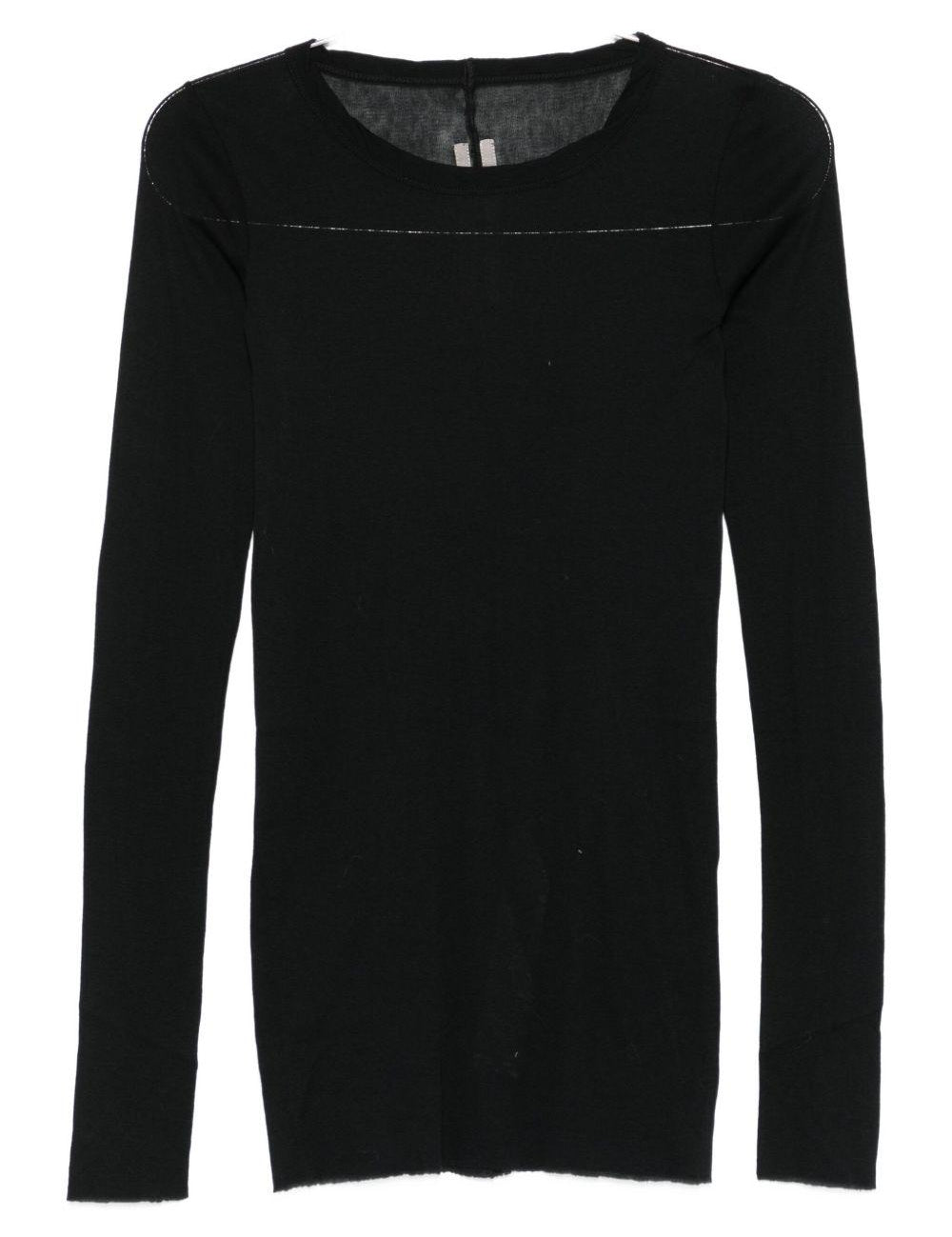 Maglia a maniche lunghe semi-trasparente in nero Rick owens - donna 