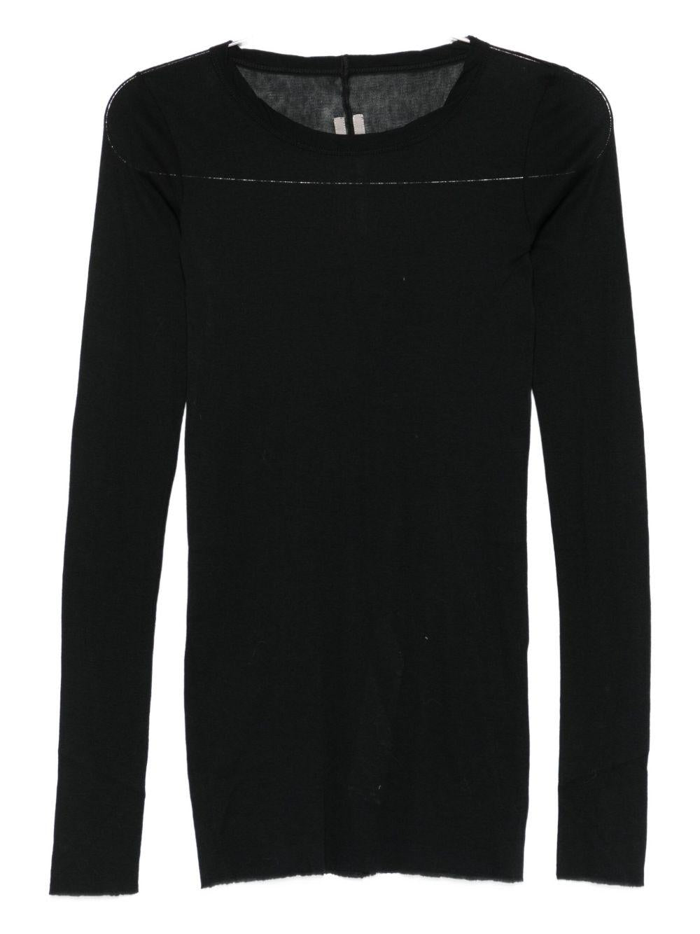 Maglia a maniche lunghe semi-trasparente in nero Rick owens - donna 