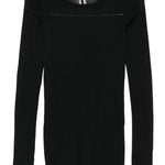 Maglia a maniche lunghe semi-trasparente in nero Rick owens - donna 