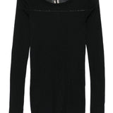 Maglia a maniche lunghe semi-trasparente in nero Rick owens - donna 