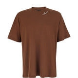 T-shirt a maniche corte con logo  in marrone 