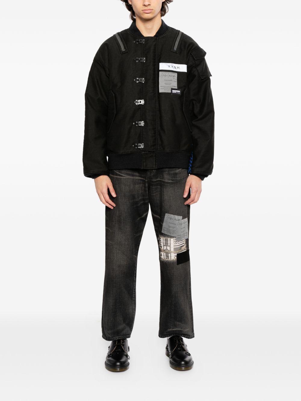 Jeans con patch savage in nero Yohji yamamoto - uomo<BR/> 