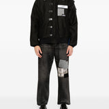 Jeans con patch savage in nero Yohji yamamoto - uomo<BR/> 