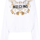 Felpa con cappuccio in bianco Moschino - donna 