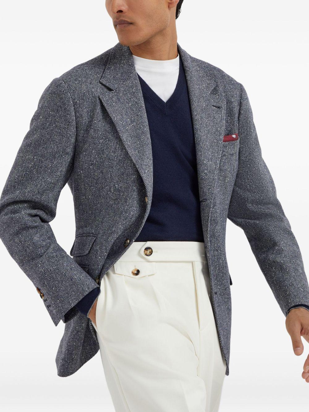 Maglione con scollo a V in blu 