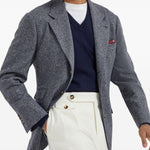 Maglione con scollo a V in blu 
