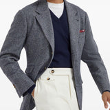 Maglione con scollo a V in blu 