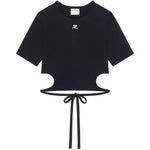 T-shirt con cut-out in nero Courrèges - donna 