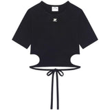 T-shirt con cut-out in nero Courrèges - donna 