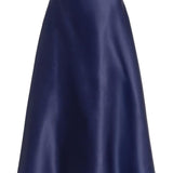 Gonna midi in seta in blu Alberta Ferretti - donna 