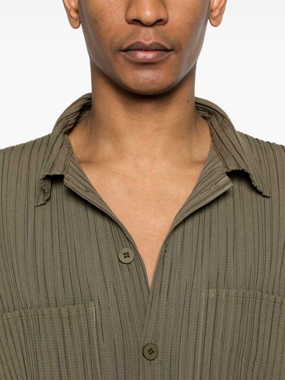 Camicia con tasca e bottoni in verde Gongdid design - uomo 