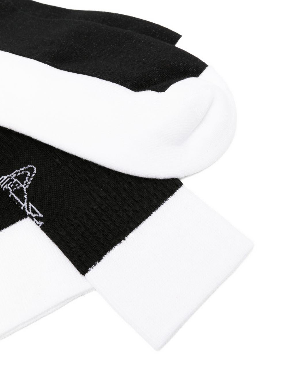 Calzini con logo in bianco e nero 