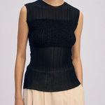 Top plisettato sheer in nero Issey Miyake - donna 