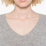 Maglione con scollo a V in grigio Gotha - donna 