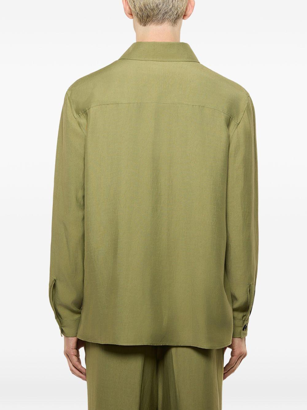 Giacca-camicia con ricamo in verde Laneus - uomo 