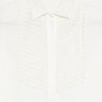Camicia a maniche lunghe con balza a pieghe in bianco Antonelli - donna 
