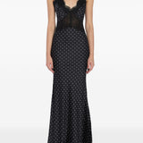 Abito lungo a pois in nero Self - Portrait - donna 