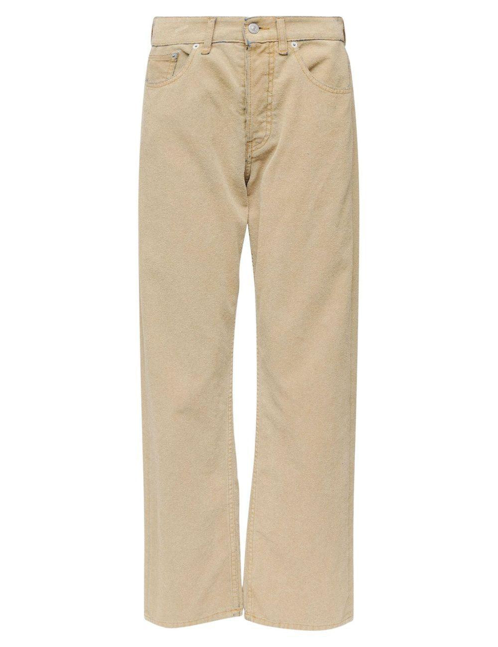 Jeans con bottoni in beige Mm6 maison margiela - donna 