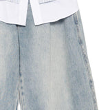Jeans a gamba larga 2 in 1 in azzurro Feng chen wang - uomo 