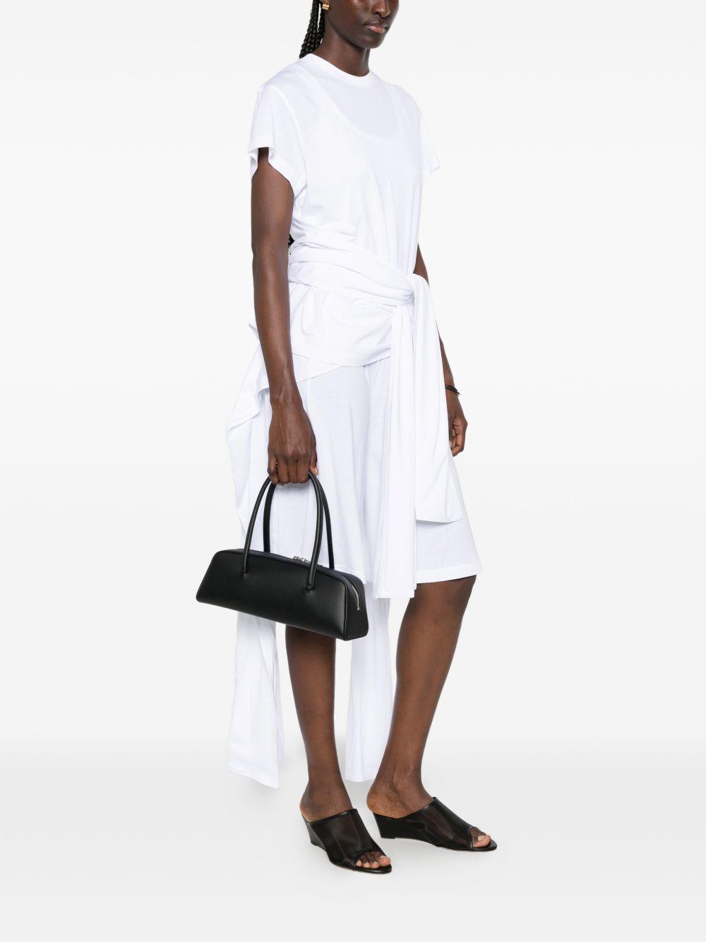 Top con nodo in vita in bianco 