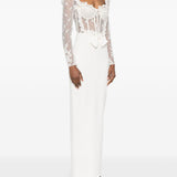 Abito lungo in pizzo bianco Alessandra Rich - donna 