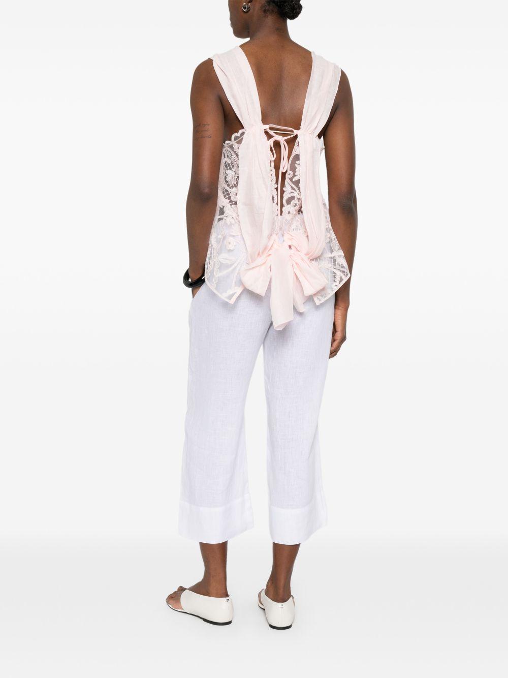 Top in pizzo con motivo floreale in rosa Maurizio - donna 