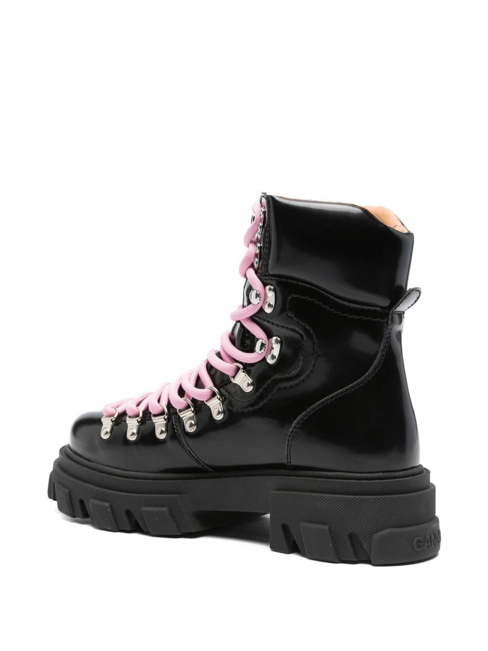 Stivaletti con suola chunky in nero Ganni - donna 